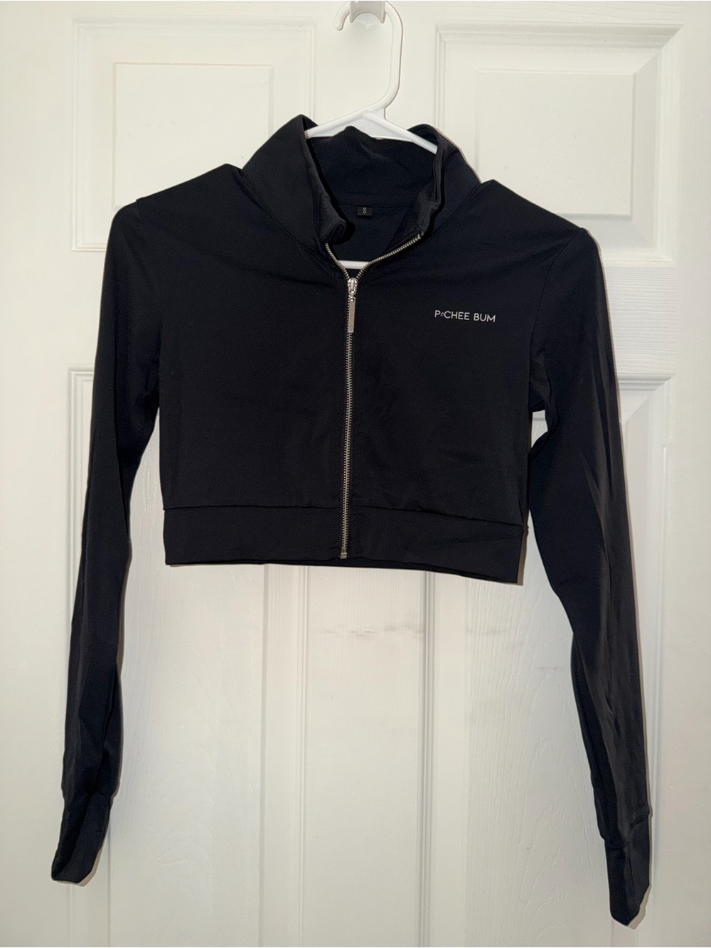 Black Cropped Zip Up